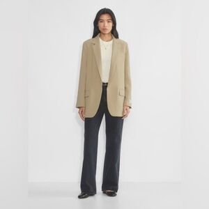 Modern Citizen | Long Open Front Draped Blazer Tan Size Large Neutral Office